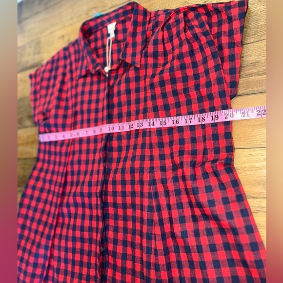IJOAH Red and Blue Plaid Shirt Dress - Picture 10 of 11